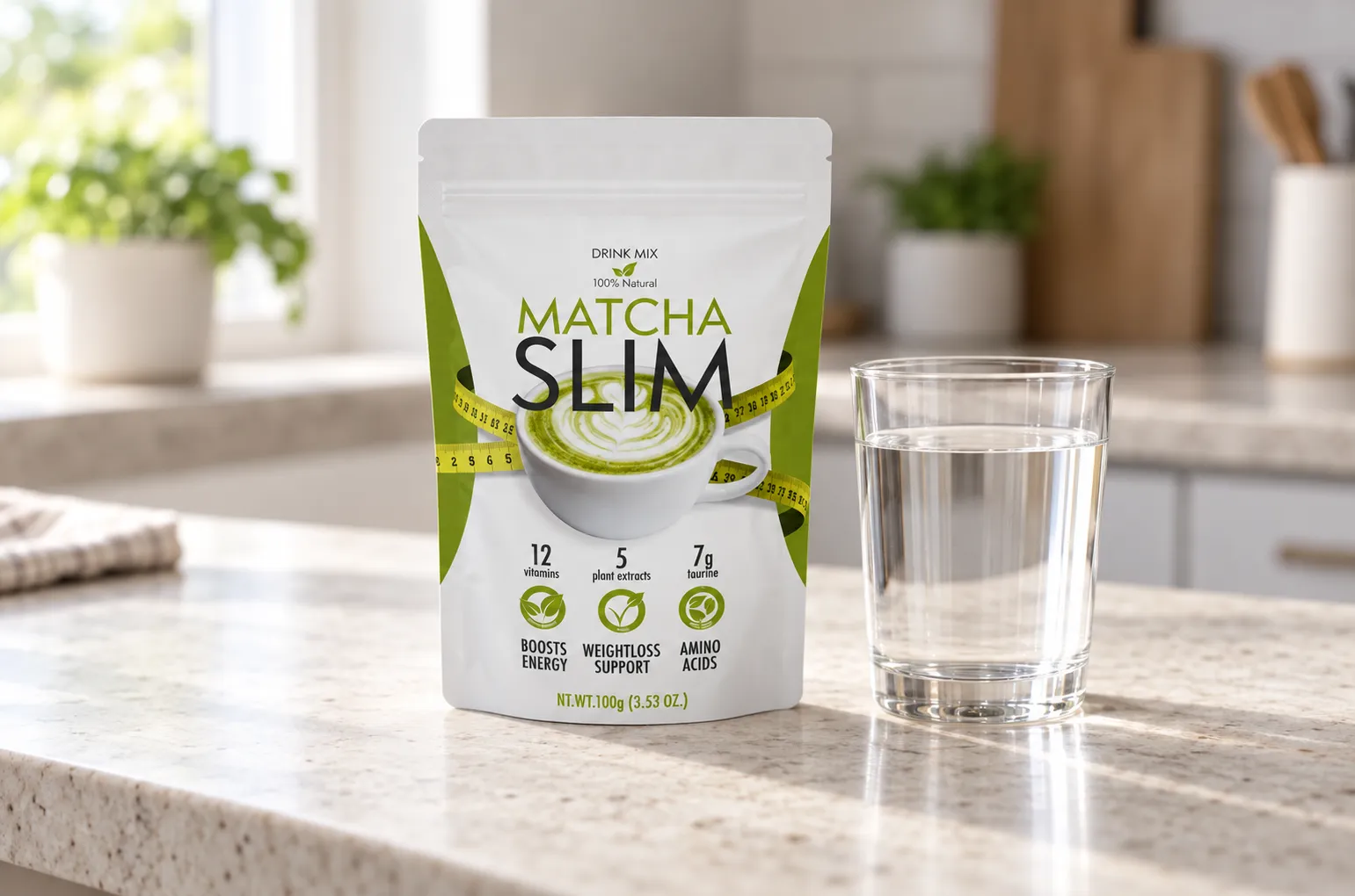 Matcha Slim — Verpackung im Alltag