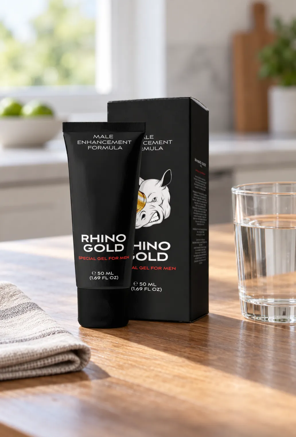 Rhino Gold Gel — Verpackung im Alltag